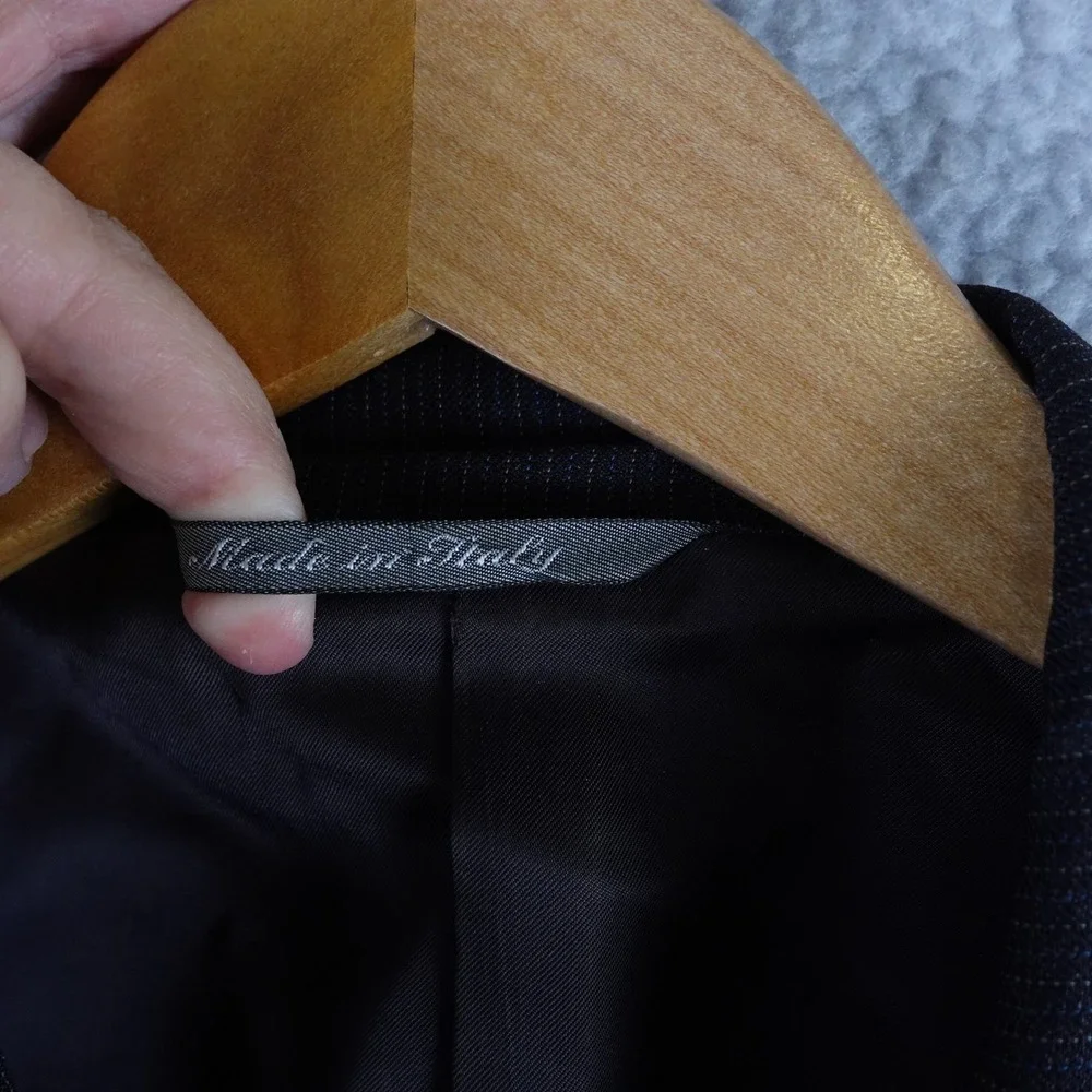Canali Mens Pinstripe Wool‎ Suit Jacket Blazer 52EU 42US Made in Italy Office